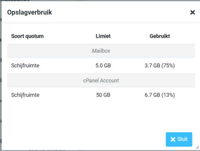 Mailbox opschonen